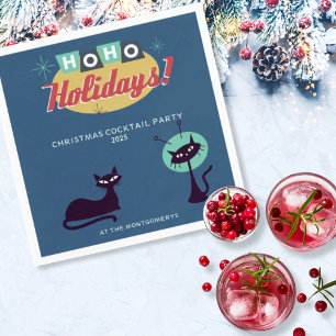 Ho Ho Vakantiedagen Midcentury Modern Kerstmis Servet