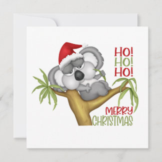 Ho Ho Vrolijk Kerstfeest Koala Feestdagenkaart