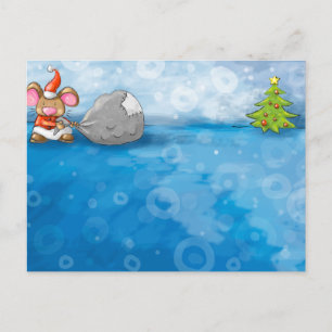 ho ho vrolijk kerstfeest muis feestdagenkaart