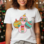 Ho Ho Vrolijk Kerstfeest Retro Decoraties Tri-Blend Shirt