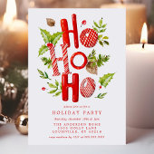 Ho Ho Waterverf Kerstfeest Kaart