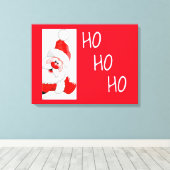 Ho Ho Waving Santa/Wrapped Canvas Afdruk (Insitu (Houten vloer))