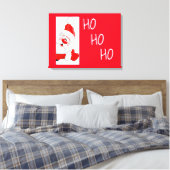 Ho Ho Waving Santa/Wrapped Canvas Afdruk (Insitu (Slaapkamer))