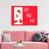 Ho Ho Waving Santa/Wrapped Canvas Afdruk (Insitu (Woonkamer))
