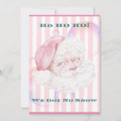 Ho ho we hebben geen sneeuw roze Santa Tropical Feestdagenkaart (Voorkant)