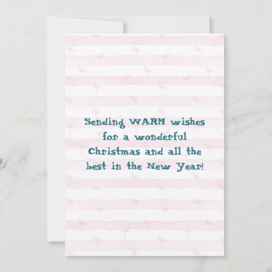 Ho ho we hebben geen sneeuw roze Santa Tropical Feestdagenkaart (Achterkant)