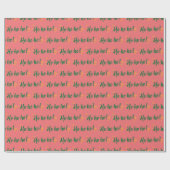 Ho Ho Whimsical Font Golden Stars Roze Kerst Cadeaupapier (Vlak)