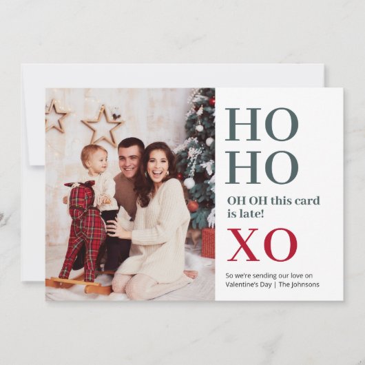 Ho Ho XO Valentine's Day Feestdagenkaart (Voorkant)