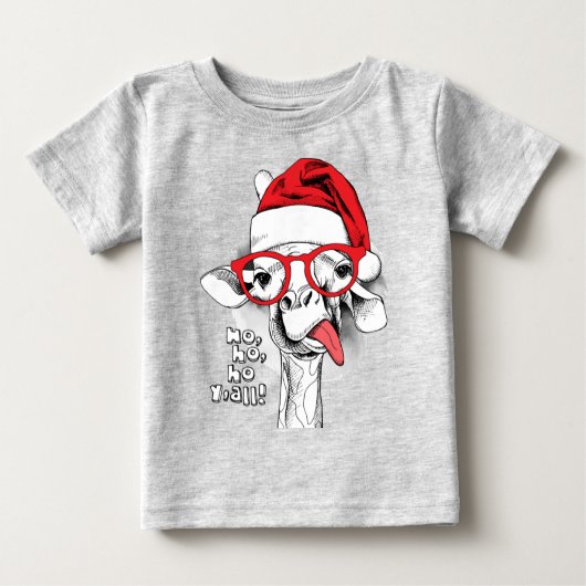 Ho Ho Y'all Giraffe Baby T-Shirt (Voorkant)