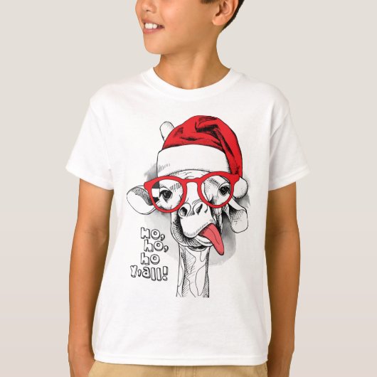 Ho Ho Y'all Giraffe Boys T-shirt (Voorkant)