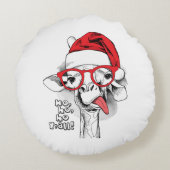 Ho Ho Y'all Giraffe Rond Kussen (Achterkant)