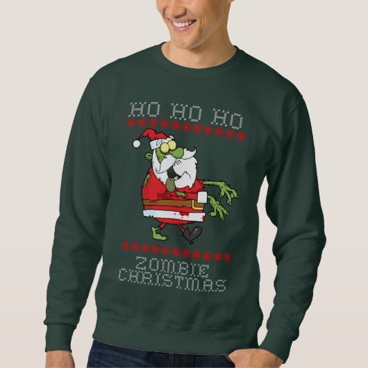 Ho Ho Zombie Kerst Lelijk Sweater (Voorkant)