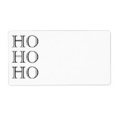 Ho Ho zwart blanco kerstretour-adres Etiket (Voorkant)