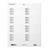 Ho Ho zwart blanco kerstretour-adres Etiket (Full Sheet)