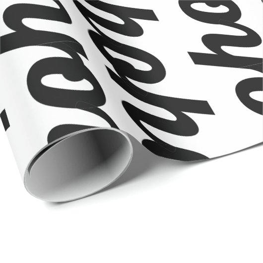 HO HO zwart vet script Cadeaupapier (Rol Hoek)