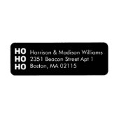 Ho Ho zwart-wit kerstretour-adres Etiket (Voorkant)