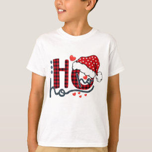 Ho hoe Ho Buffalo Red Pset Santa Hat Kerstmis T-shirt
