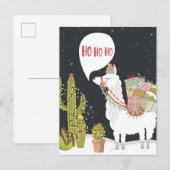 Ho-HoHo Holiday Llama Briefkaart (Voorkant / Achterkant)