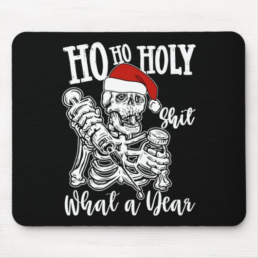 Ho Holy Christmas Funny Skeleton Dancing Skull Muismat (Voorkant)