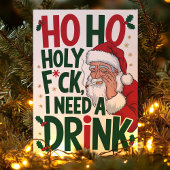 Ho Holy F*ck Grappige Kerst Feestdagen Kaart