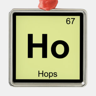 Ho - Hoppen Scheikunde Periodiek Systeem Symbool Metalen Ornament