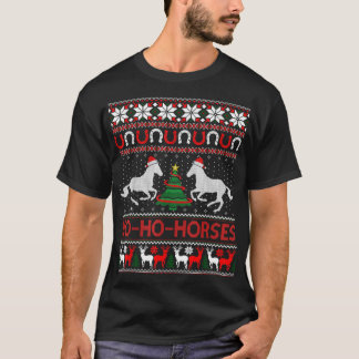 Ho Horses Xmas Ugly KerstSweater Equestrian T-shirt