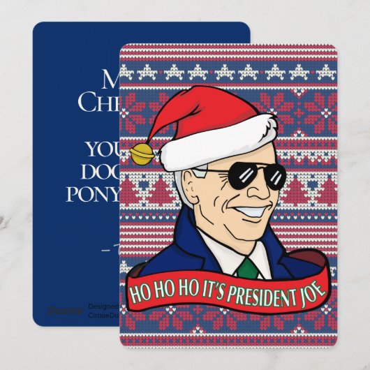 Ho Ho's President Joe Funny Flat Biden Kerstmis Feestdagenkaart (Voorkant / Achterkant)