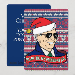 Ho Ho's President Joe Funny Flat Biden Kerstmis Feestdagenkaart