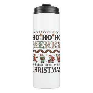 Ho Kerstmis Santas Schotland Geruite Lint Thermosbeker