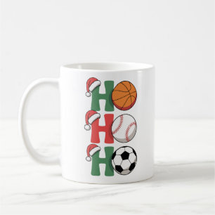 Ho Santa Kerstmis Basketbal Honkbal Voetbal Kerstm Koffiemok