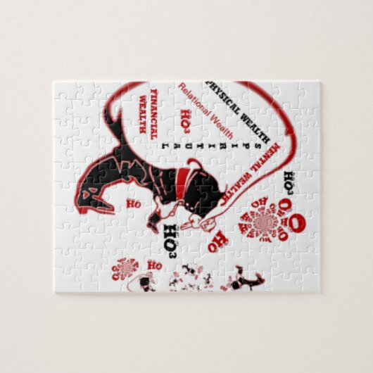 HO³ zwarte kerstman met speciale rijkdom om te doe Legpuzzel (Horizontaal)