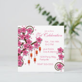 Hoa Dao Happy Nieuwjaar Kaart (Staand voorkant)