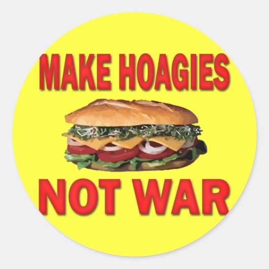 HOAGIA'S MAKEN NIET WAR RONDE STICKER (Voorkant)