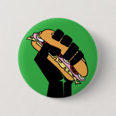 Hoagie Sandwich Guy Fist Resist Anti Trump Ronde Button 5,7 Cm (Voorkant)