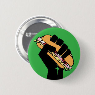 Hoagie Sandwich Man Vuist Verzets Anti Trump Ronde Button 5,7 Cm
