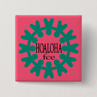 Hoaloha Blauwgroen op Roze Button