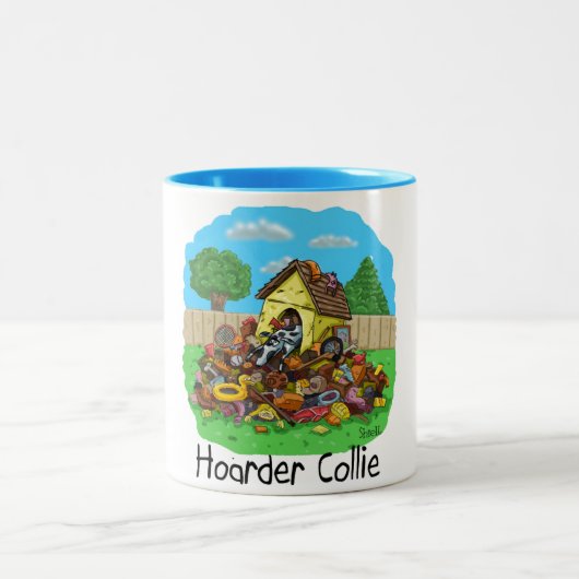 Hoarder Collie Tweekleurige Koffiemok (Center)
