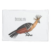Hoatzin vogel cartoonillustratie kussensloop (Achterkant)
