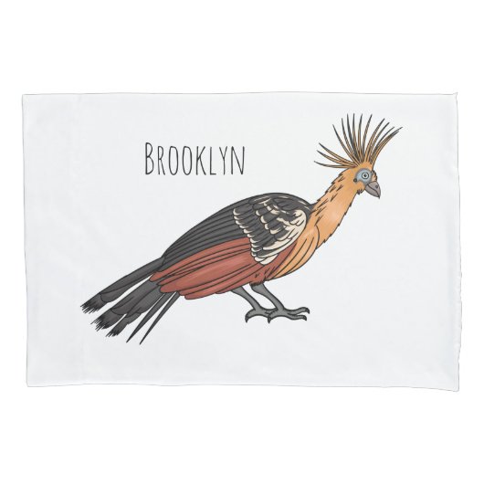 Hoatzin vogel cartoonillustratie kussensloop (Voorkant)