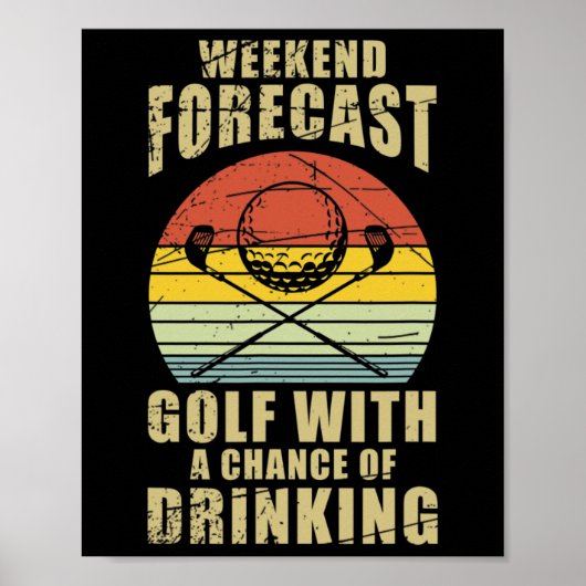 Hob Golf Golfer Golfing Cute Funny Fan  Poster (Voorkant)