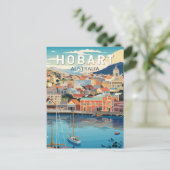 Hobart Australia Travel Art Vintage Briefkaart (Staand voorkant)
