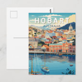 Hobart Australia Travel Art Vintage Briefkaart (Voorkant / Achterkant)