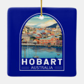 Hobart Australia Travel Art Vintage Keramisch Ornament (Achterkant)
