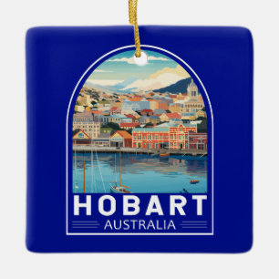 Hobart Australia Travel Art Vintage Keramisch Ornament