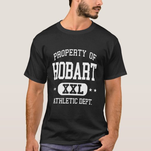 Hobart Retro Athletic Property Dept T-shirt (Voorkant)
