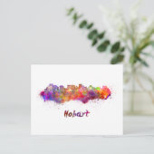 Hobart skyline in waterverf briefkaart (Staand voorkant)