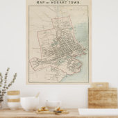Hobart Tasmania Map (1858) Poster (Keuken)