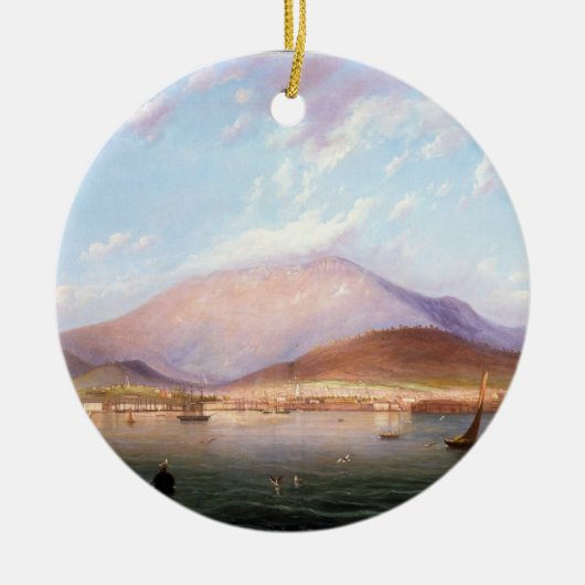 Hobart Town met Mount Wellington, Tasmania Keramisch Ornament (Voorkant)