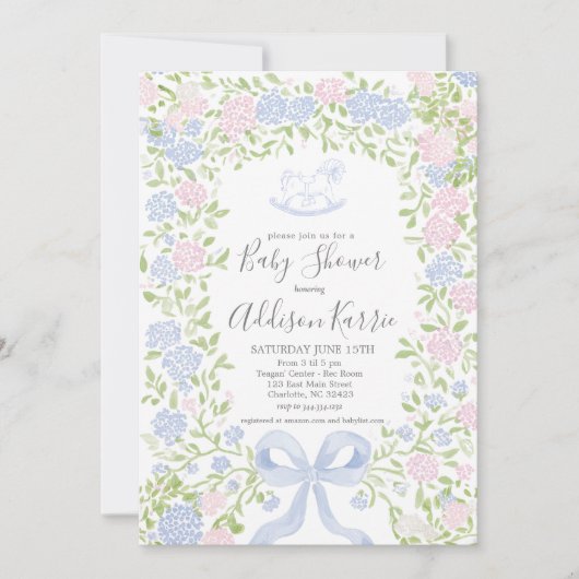Hobbelpaard babyshower uitnodiging (Voorkant)