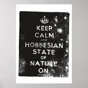 Hobbes Houtsnede, Blijf Kalme Staat van de Natuur, Poster